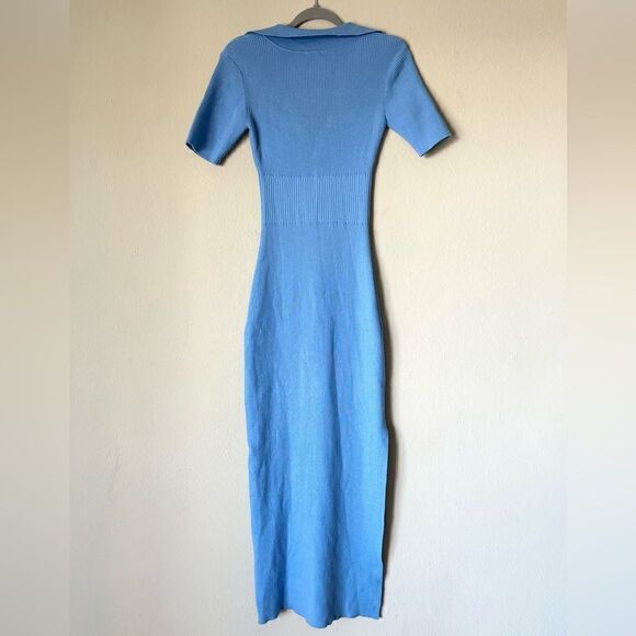 Bardot Multi Tone Knit Midi Blue Sweater Dress Size S - Picture 10 of 12